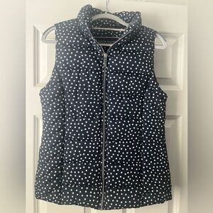EUC Tommy Hilfiger Women's Navy with White Polka Dots Puffer Vest size XS